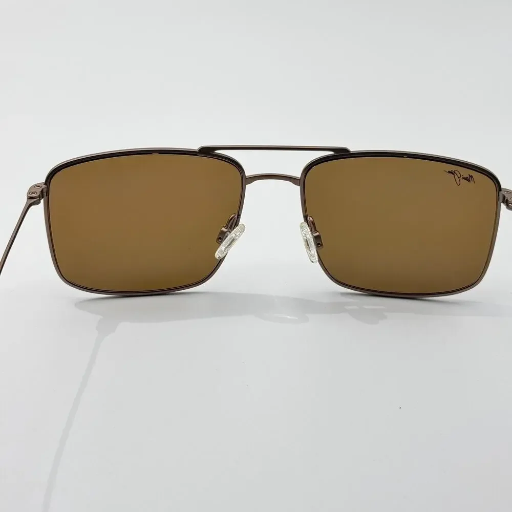 Maui Jim Sunglasses Aeko MP-BG MJ886-01 Satin Sepia Aviator Bronze MauiPure Lens